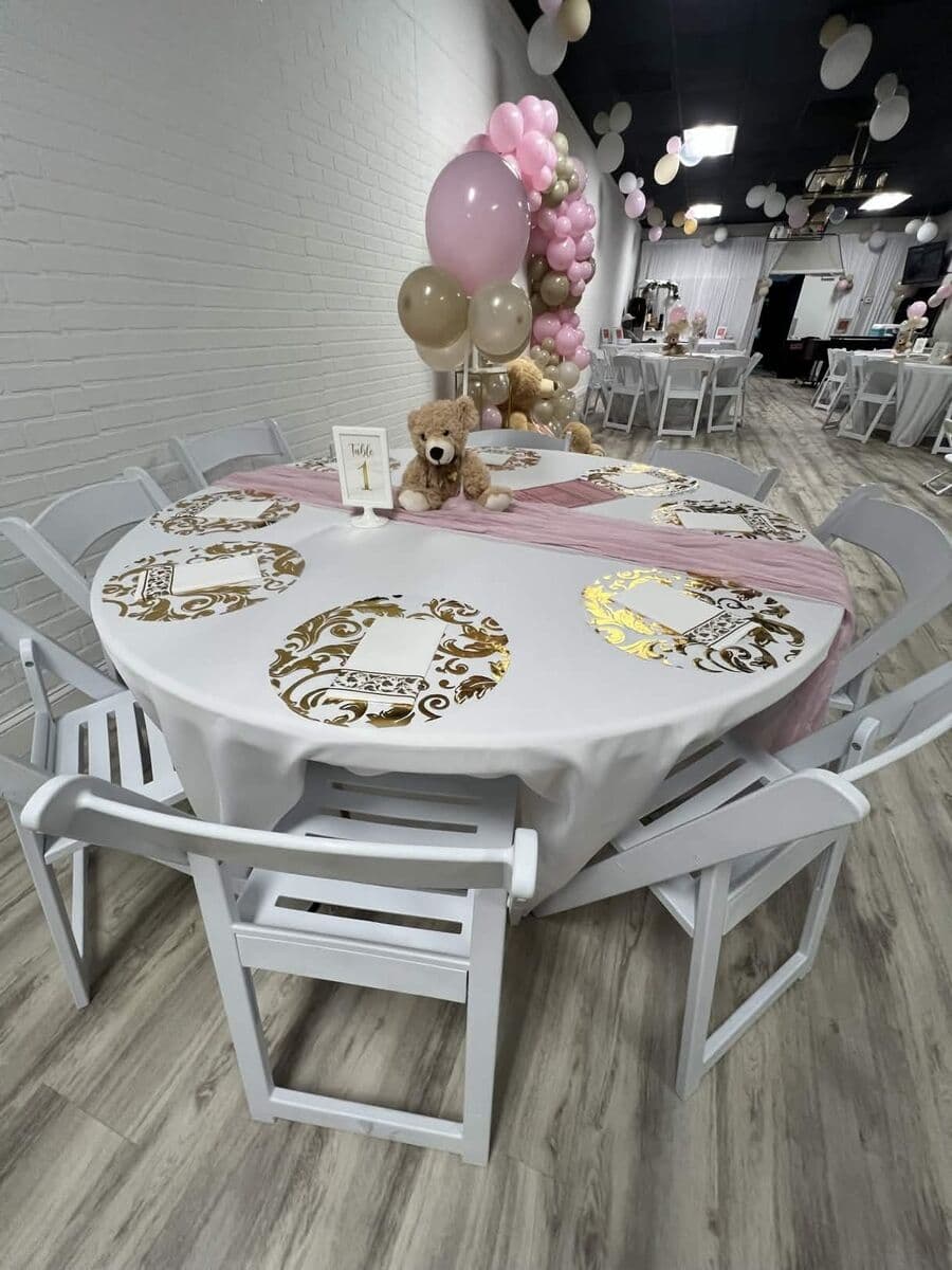 Styled table setup at LSC Event Space for an elegant celebration