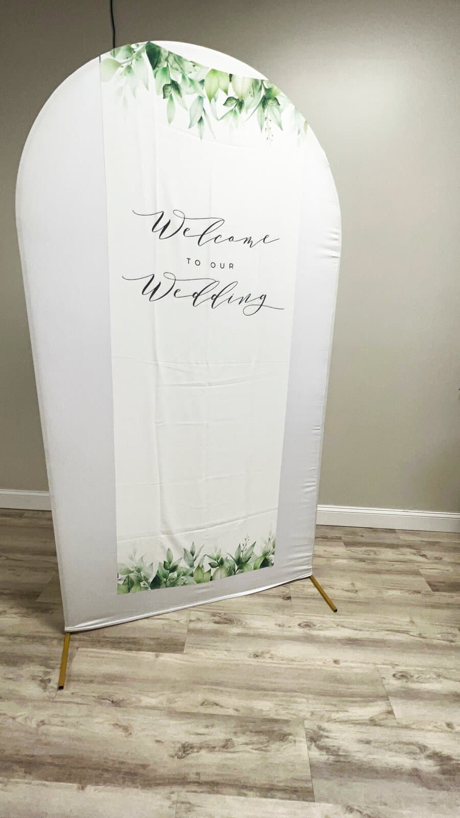 Welcome to our wedding arch at LSC Event Space in New Port Richey